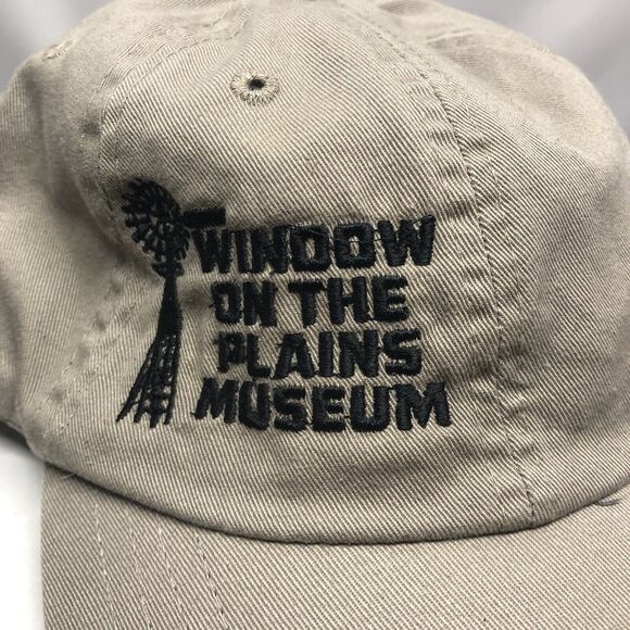 Window on the Plains Museum Hat Cap Windmill Logo Khaki Adjustable Strap - Picture 4 of 10